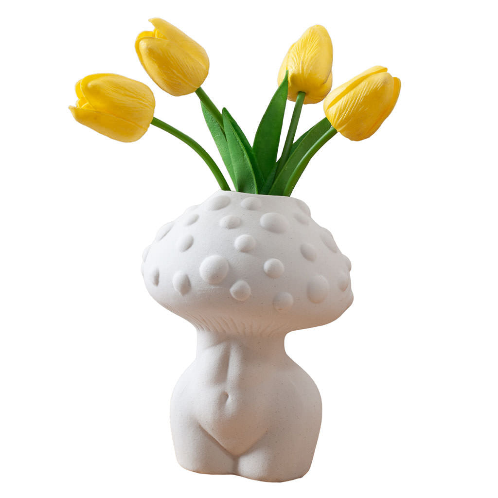 Body Mushroom White Ceramic Vase — Decorative Vase for Considered Styling — Front view