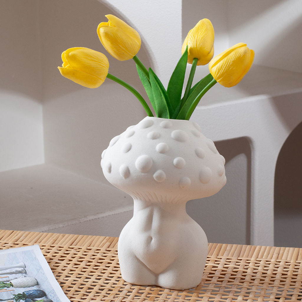Body Mushroom White Ceramic Vase — Decorative Vase for Considered Styling — Lifestyle 3