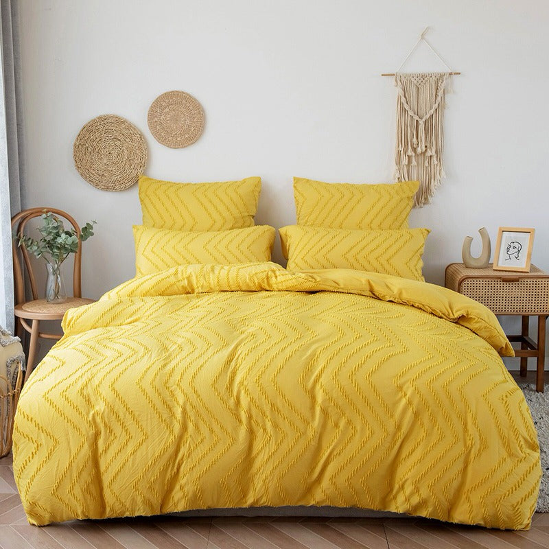Zig Zag Fringe Duvet Cover Set — Soft-Touch Cotton Duvet & Pillowcases — Lifestyle 7