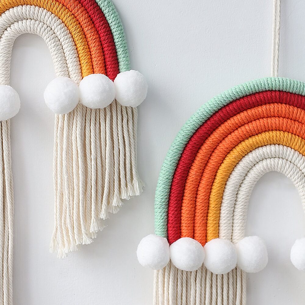 Macrame Rainbow Wall Decor — Considered Home Styling — Detail