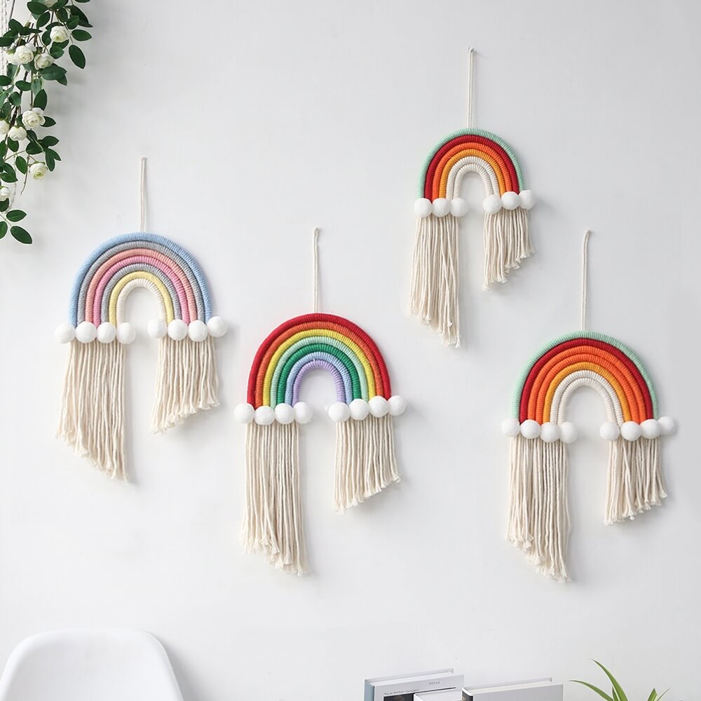 Macrame Rainbow Wall Decor — Considered Home Styling — Front view