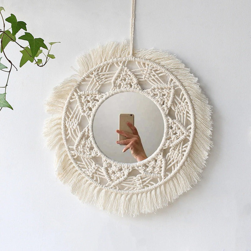 Macrame Wall Hanging Round Mirror — Considered Home Styling — Lifestyle 6