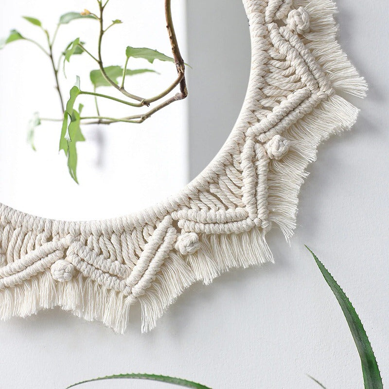Macrame Wall Hanging Round Mirror — Considered Home Styling — Lifestyle 1