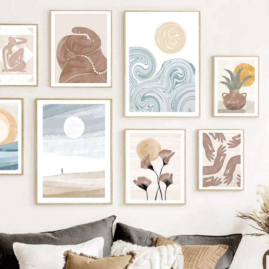 Boho Watercolor Art Canvas Posters — Considered Home Styling — Detail