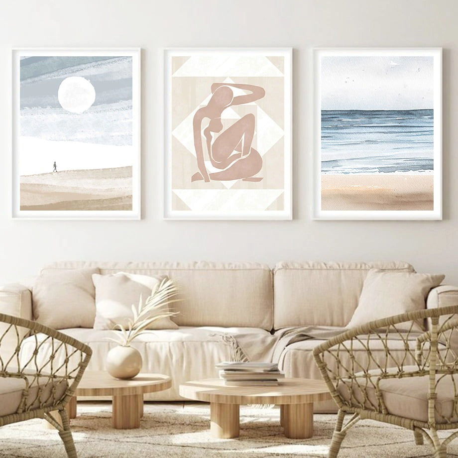Boho Watercolor Art Canvas Posters — Considered Home Styling — Lifestyle 1