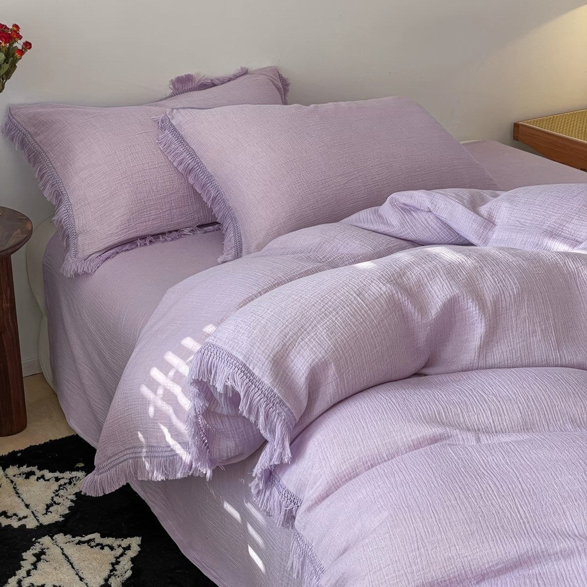 Fringe-Edge Bedding Set — Soft-Touch Cotton Duvet & Pillowcases — Lifestyle 4