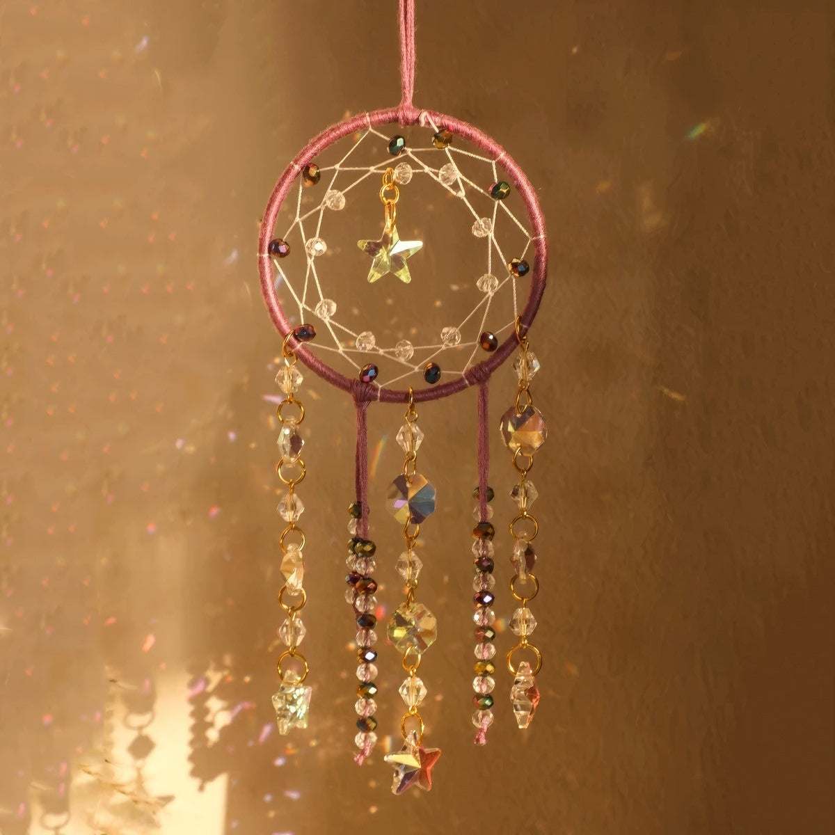 Boho Star Round Macrame Suncatcher — Considered Home Styling