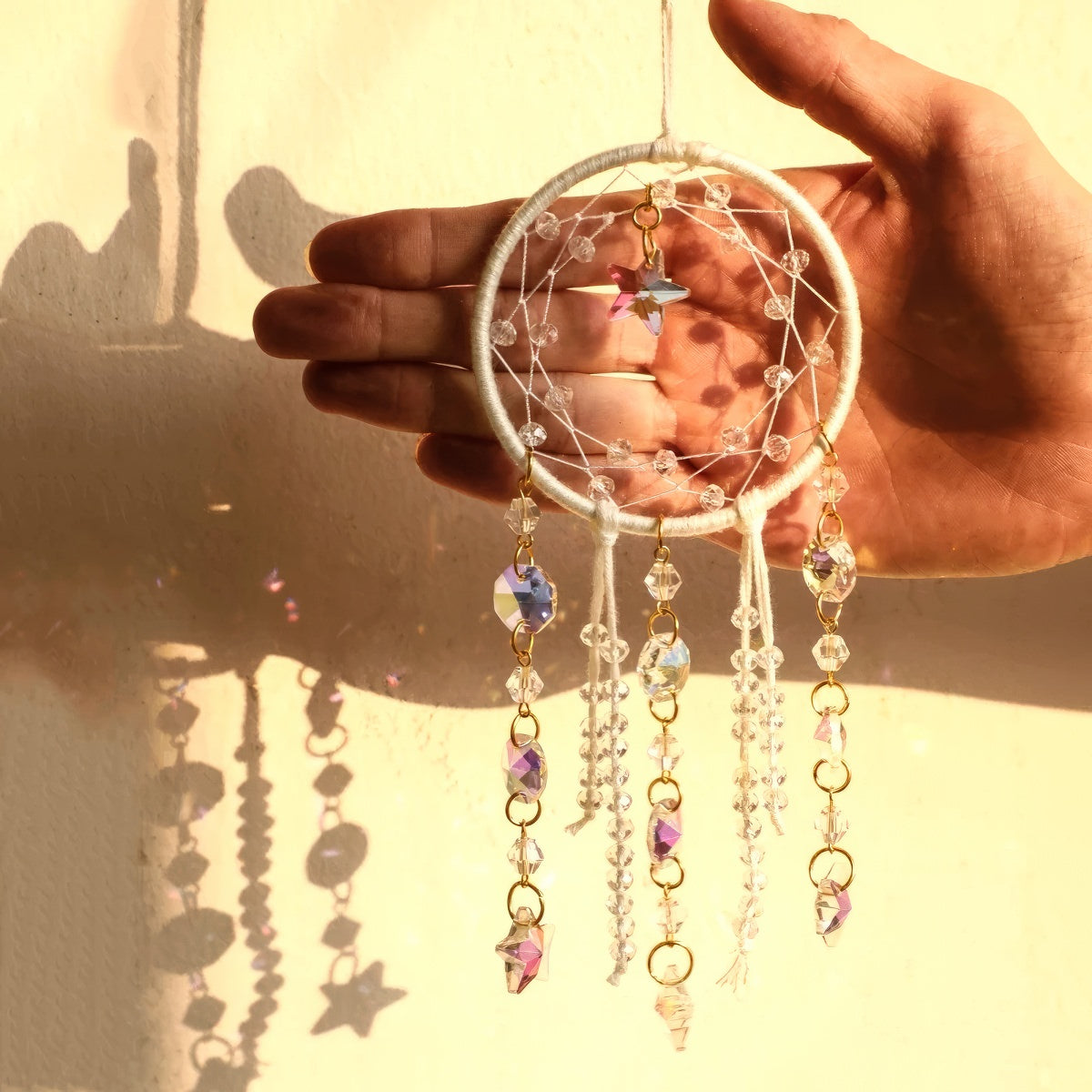 Boho Star Round Macrame Suncatcher — Considered Home Styling