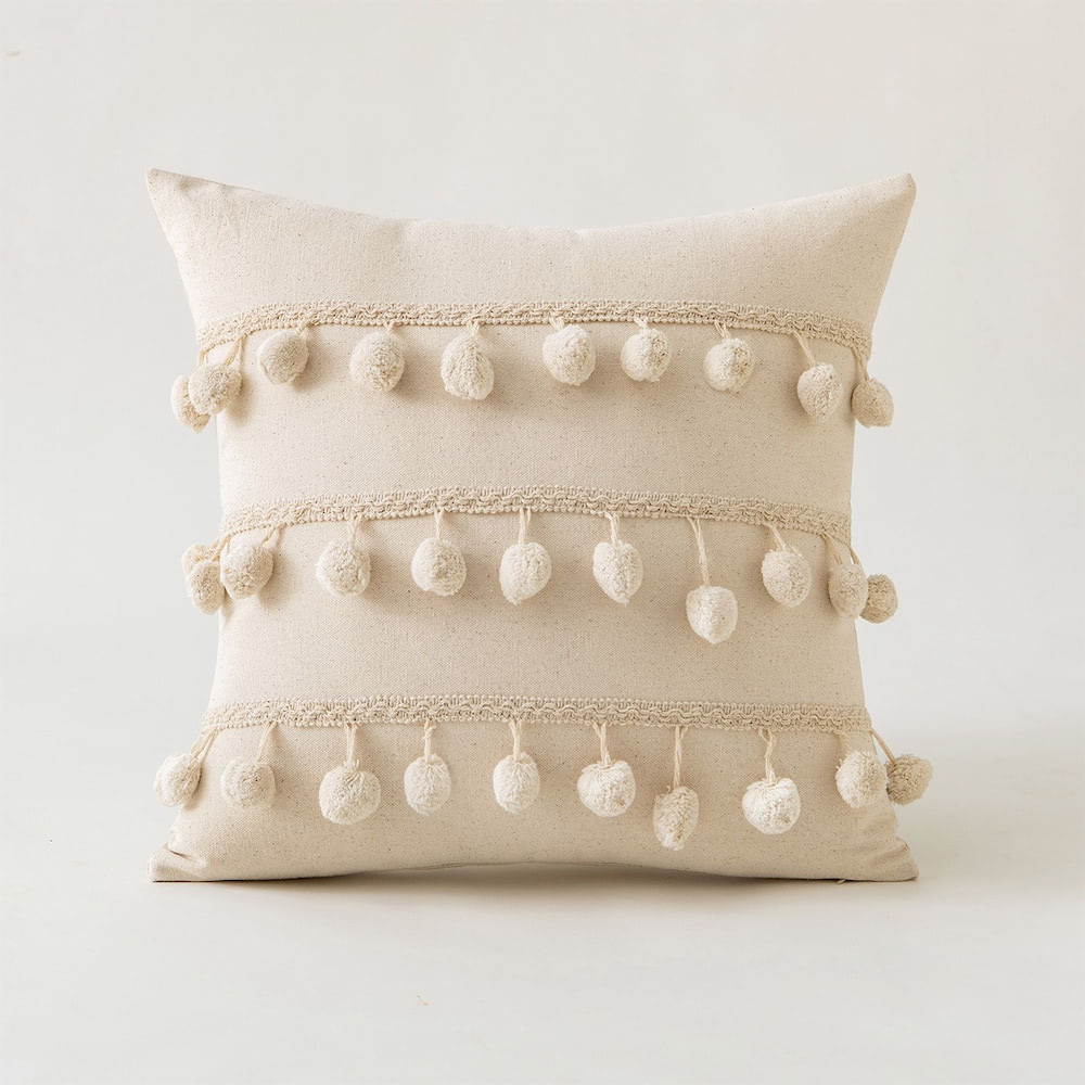 Boho Tassels Tufted Cushion Cover — Soft Textured Pillow for Bedroom Layering — Lifestyle 5