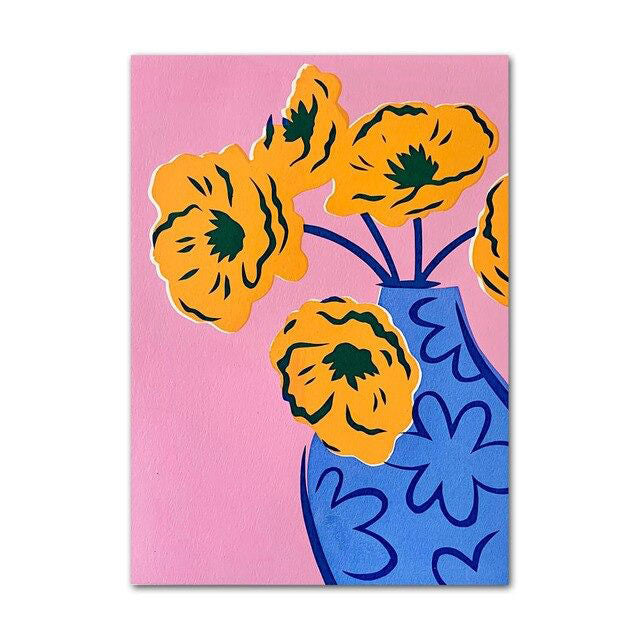 Bright Watercolor Floral Canvas Posters — Considered Home Styling — Lifestyle 4