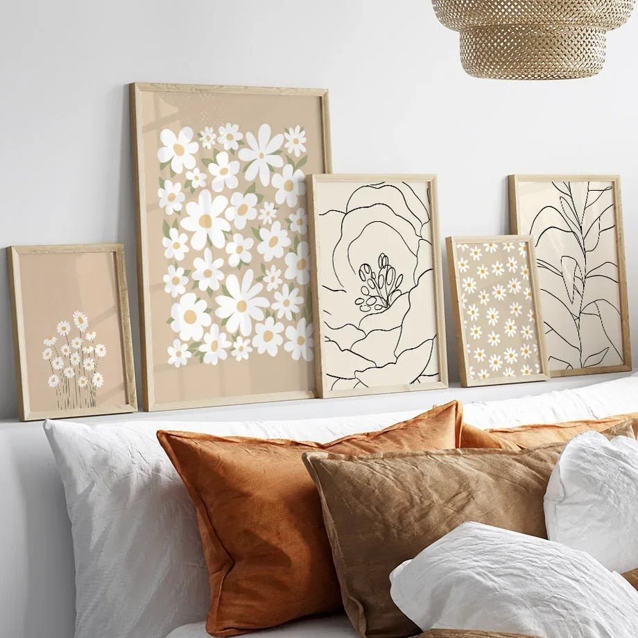 Minimalist Pale Brown Canvas Posters — Considered Home Styling — Front view