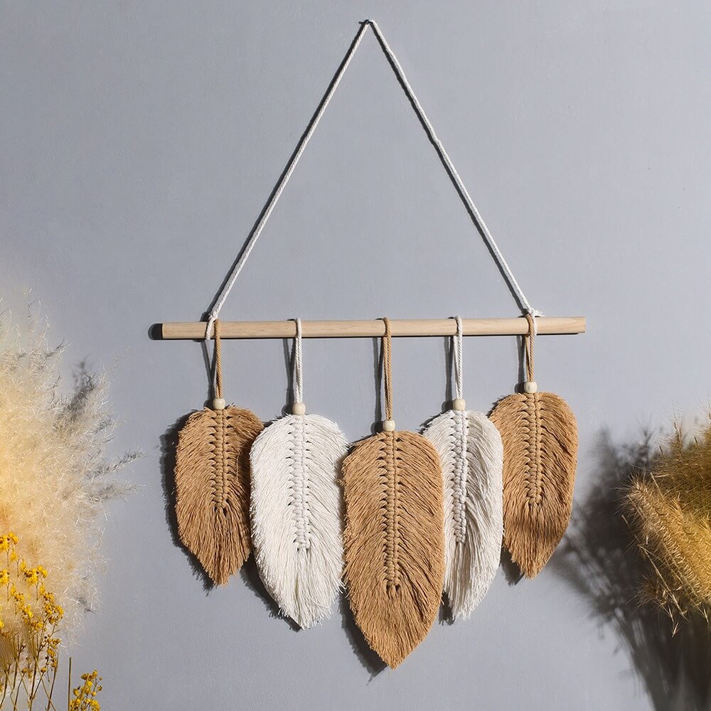 Macrame Feather Boho Wall Hanging Decor — Considered Home Styling — Lifestyle 1