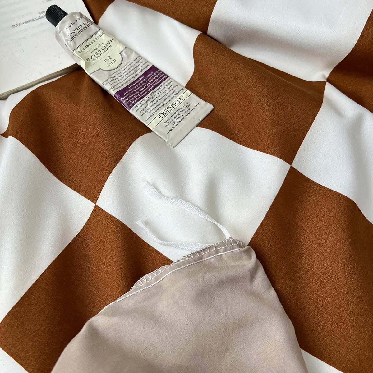 Brown Checkered Bedding Set — Soft-Touch Cotton Duvet & Pillowcases — Lifestyle 3