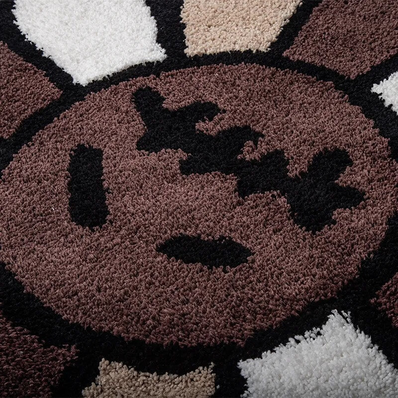 Zombie Daisy Accent Rug — Soft Accent Rug for Bedroom Layering — Detail