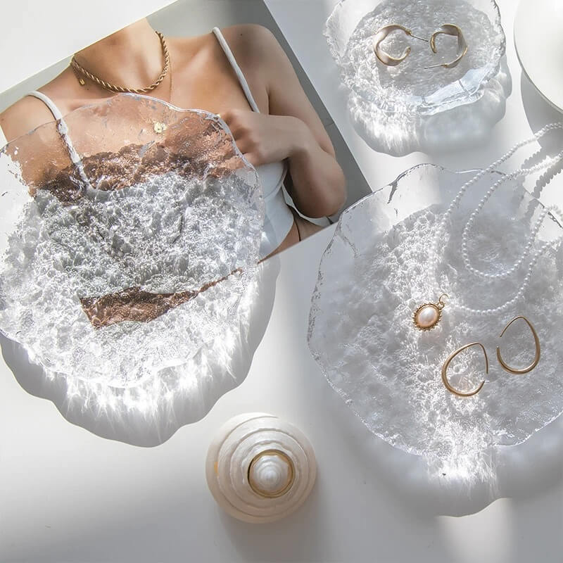 Bubbled Glass Jewelry Tray — Considered Home Styling — Front view