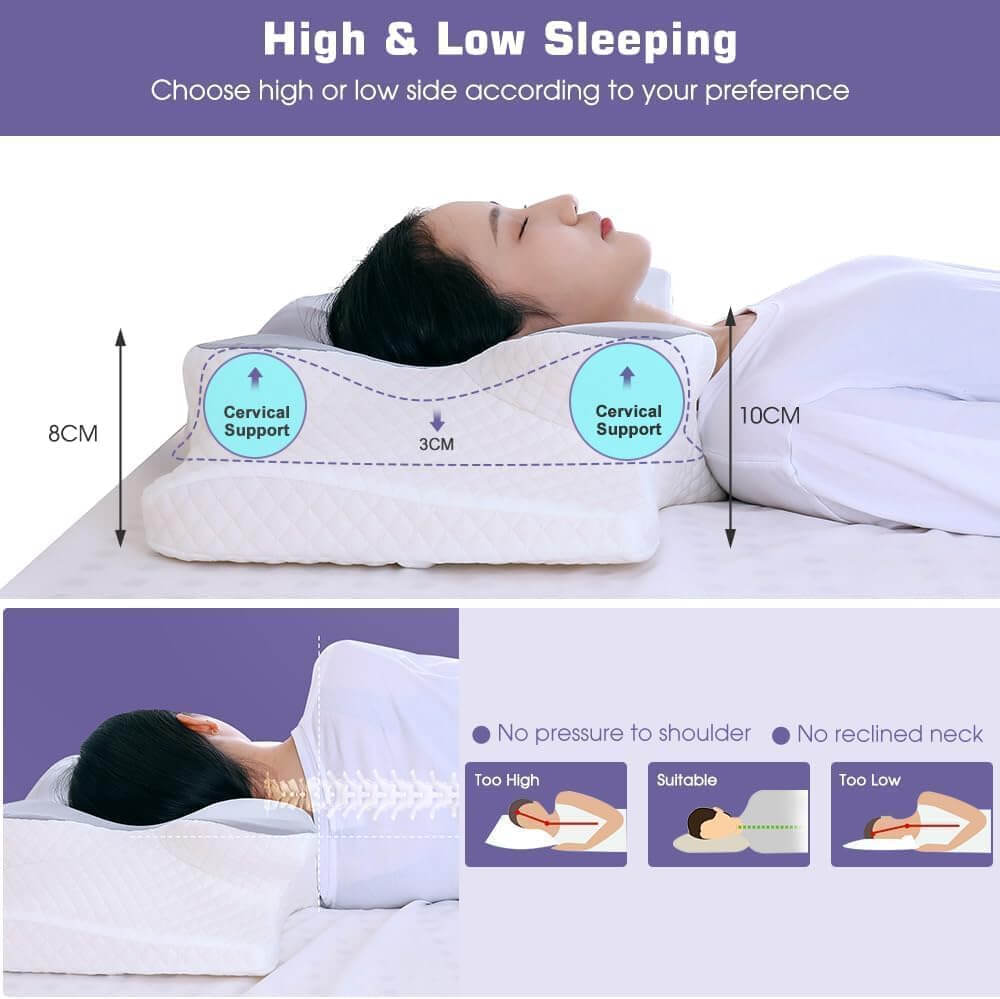 Butterfly Cervical Pillow — Contoured Memory Foam for Restful Sleep