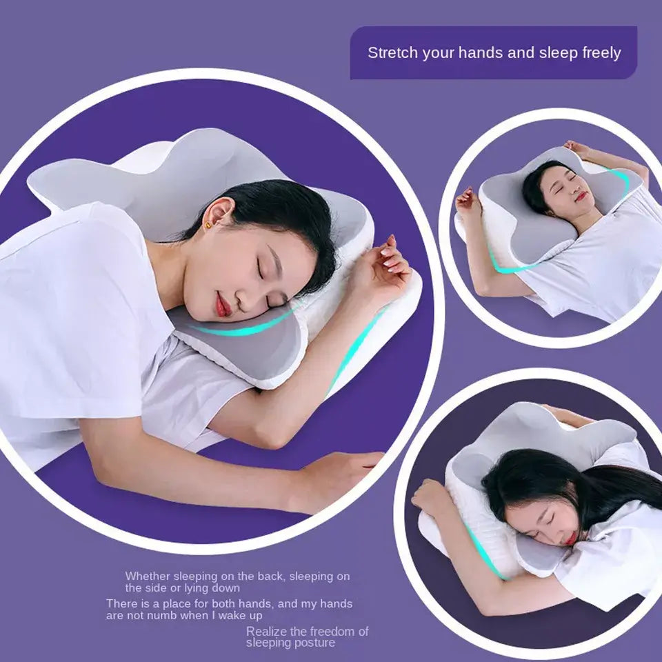 Butterfly Cervical Pillow — Contoured Memory Foam for Restful Sleep