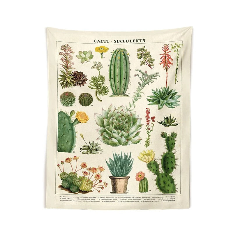 Cactus Botanical Tapestry — Considered Home Styling — Front view