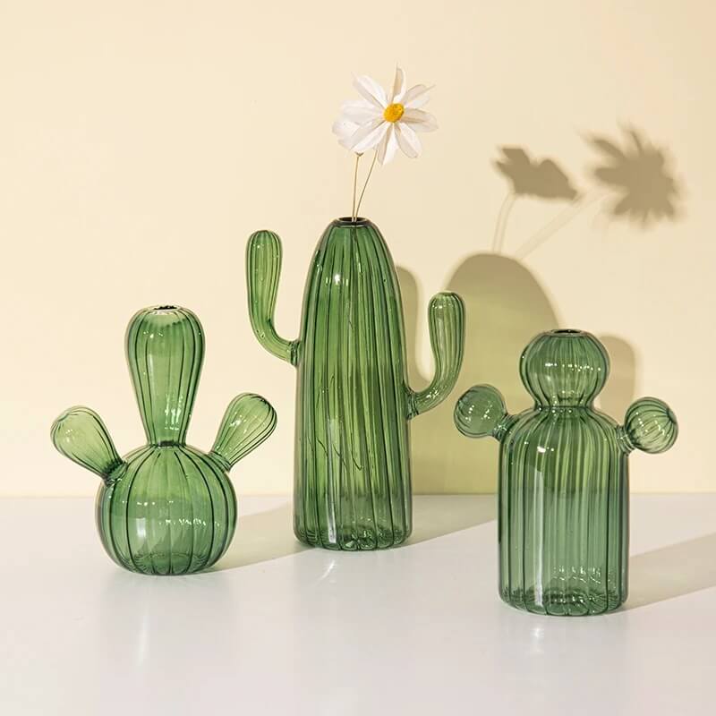 Cactus Shaped Glass Vase — Decorative Vase for Considered Styling — Lifestyle 3