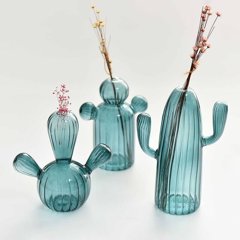 Cactus Shaped Glass Vase — Decorative Vase for Considered Styling — Lifestyle 5
