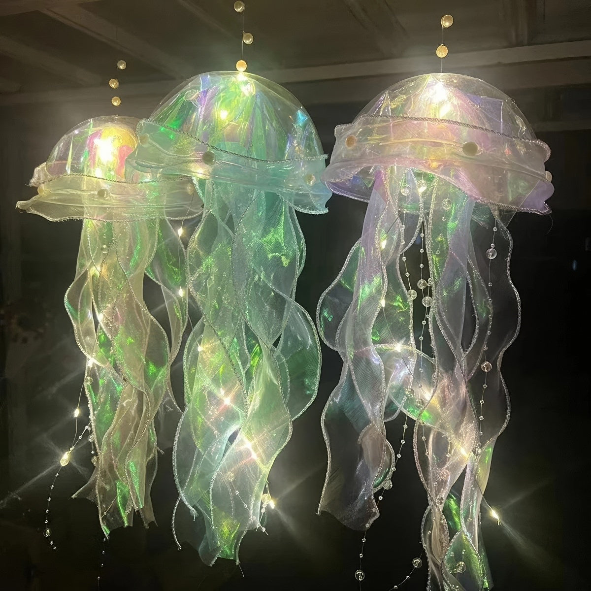 Hanging Jellyfish Lights — Warm LED Mood Lighting for Bedside — Lifestyle 1