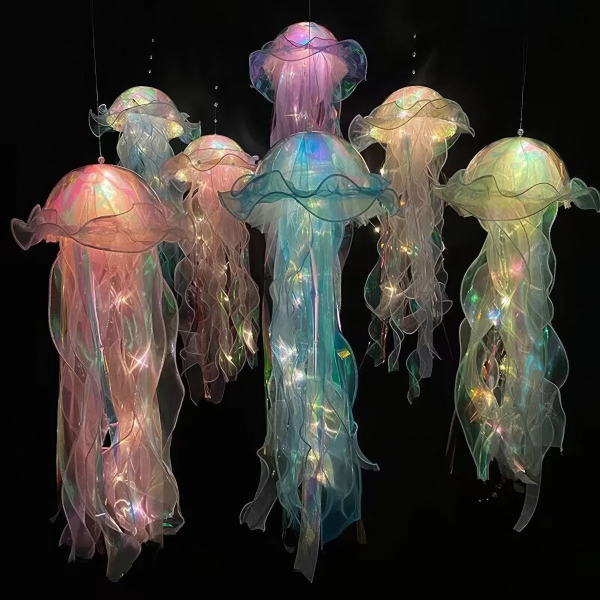 Hanging Jellyfish Lights — Warm LED Mood Lighting for Bedside — Detail