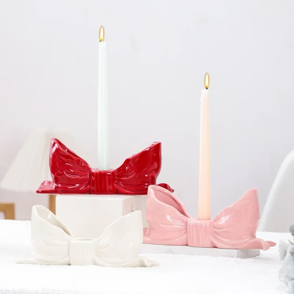 Ceramic Bow-Shaped Candle Holder — Decorative Accent for Considered Styling — Lifestyle 1