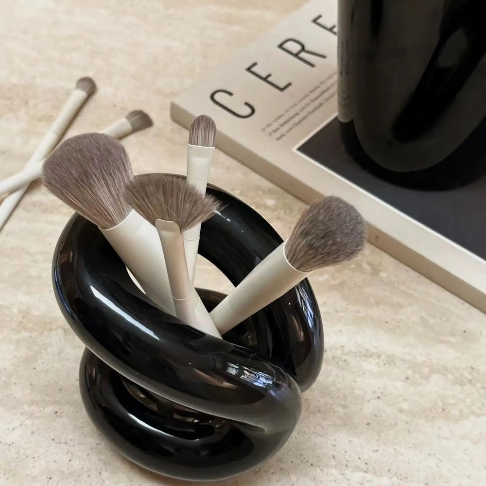 Curvy Ceramic Makeup Brush Holder — Considered Home Styling — Lifestyle 7