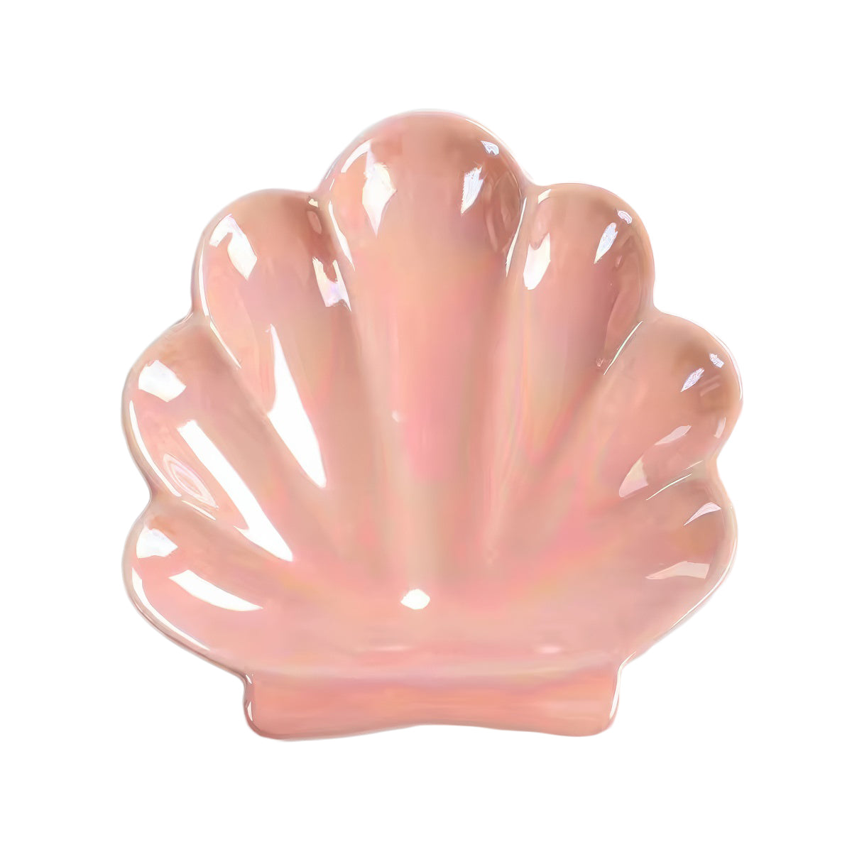 Iridescent Ceramic Seashell Jewelry Tray — Considered Home Styling — Front view