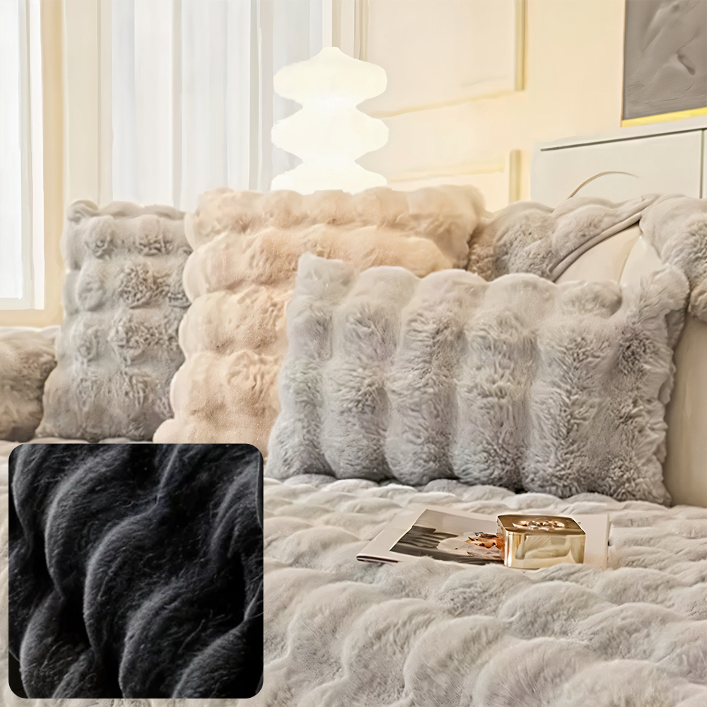Soft Luxury Sofa Cushion Cover — Plush Throw Pillow Case — Front view