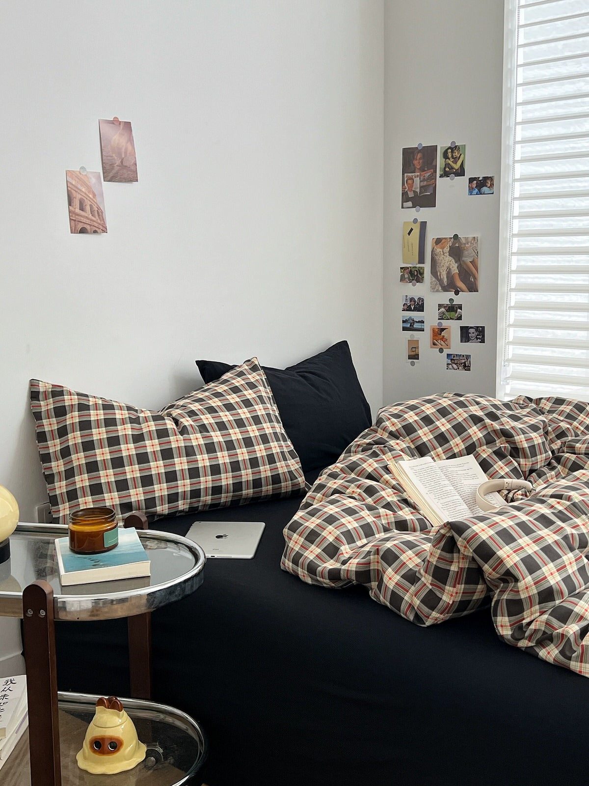 Green Plaid Bedding Set — Brushed Cotton-Blend Cover for Cosy Winter Bedrooms — Lifestyle 3