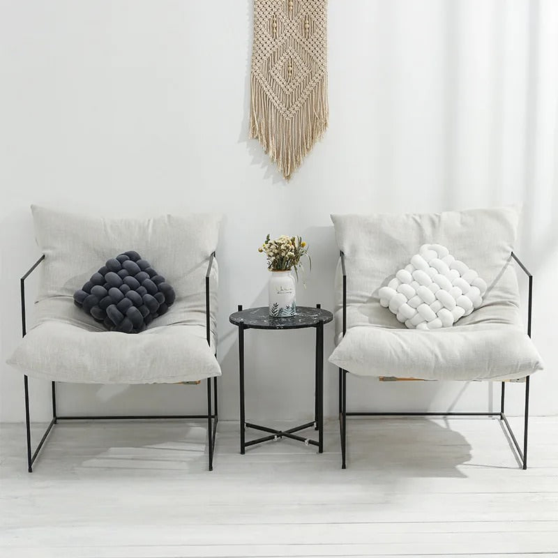 Knitted Knot Cushion — Chunky Plush Knit for Bed and Sofa Styling — Lifestyle 2