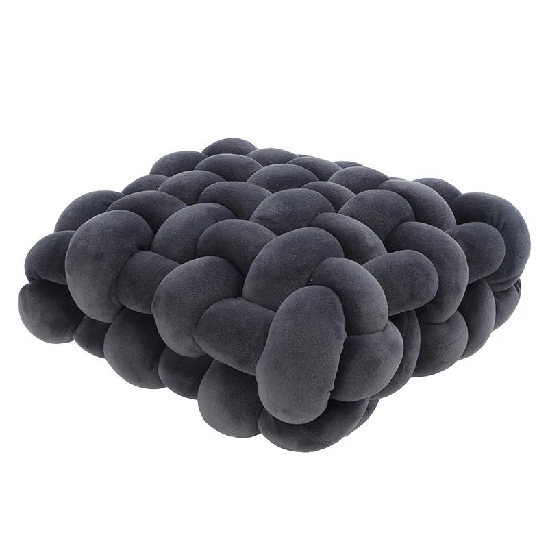 Knitted Knot Cushion — Chunky Plush Knit for Bed and Sofa Styling — Lifestyle 5