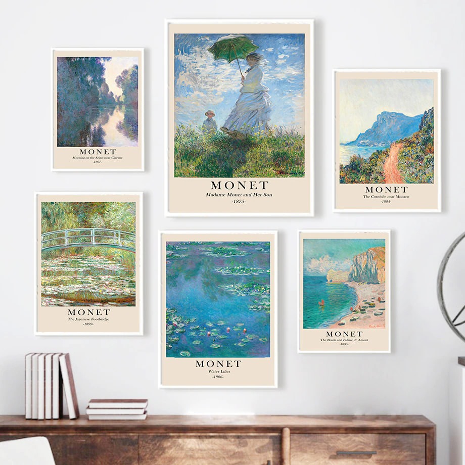 Monet Scenery Art Canvas Posters — Considered Home Styling — Front view