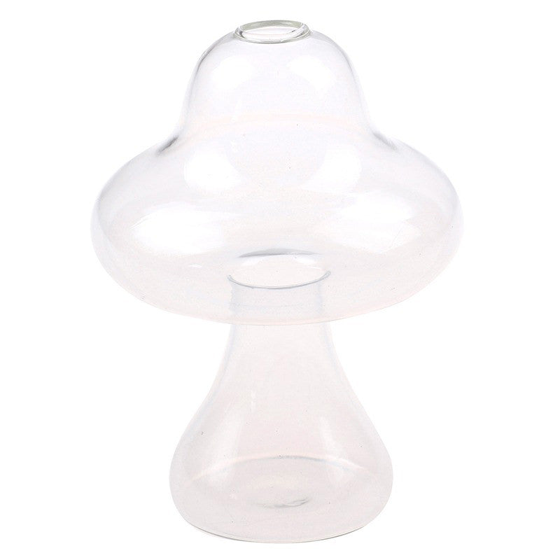 Mushroom Shaped Clear Glass Vase — Decorative Vase for Considered Styling — Front view