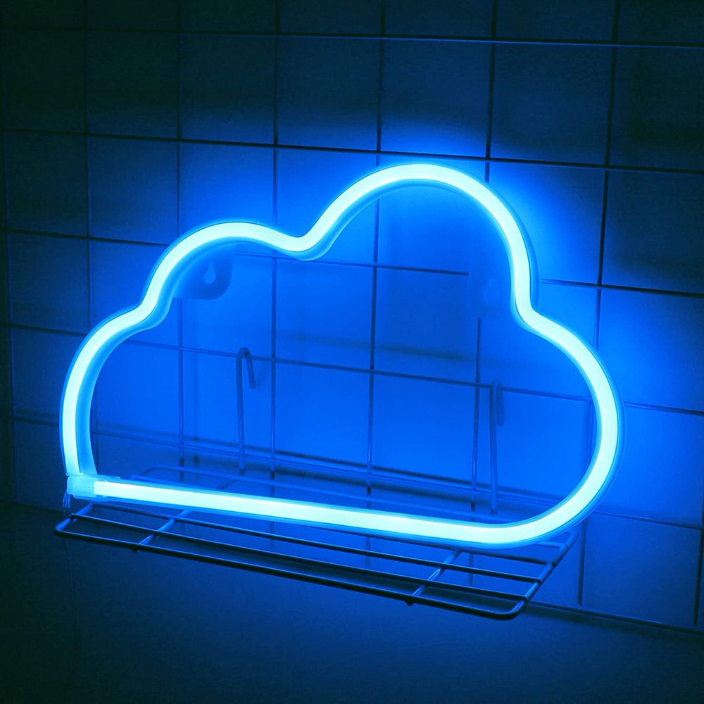 Cloud Neon Sign — Warm LED Mood Lighting for Bedside — Detail