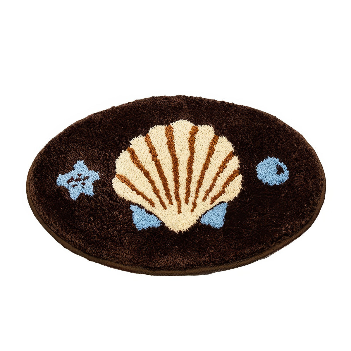 Coconut Girl Seashell Accent Rug — Soft Accent Rug for Bedroom Layering — Front view