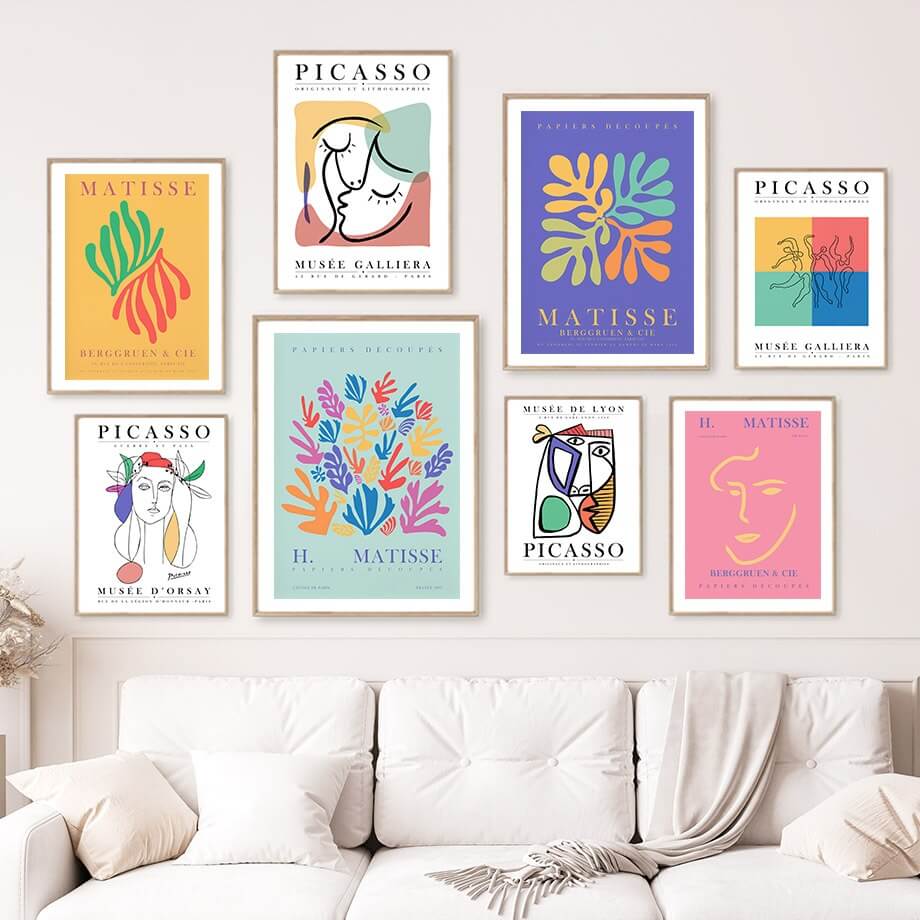 Matisse Colorful Gallery Wall Canvas Posters — Considered Home Styling — Front view