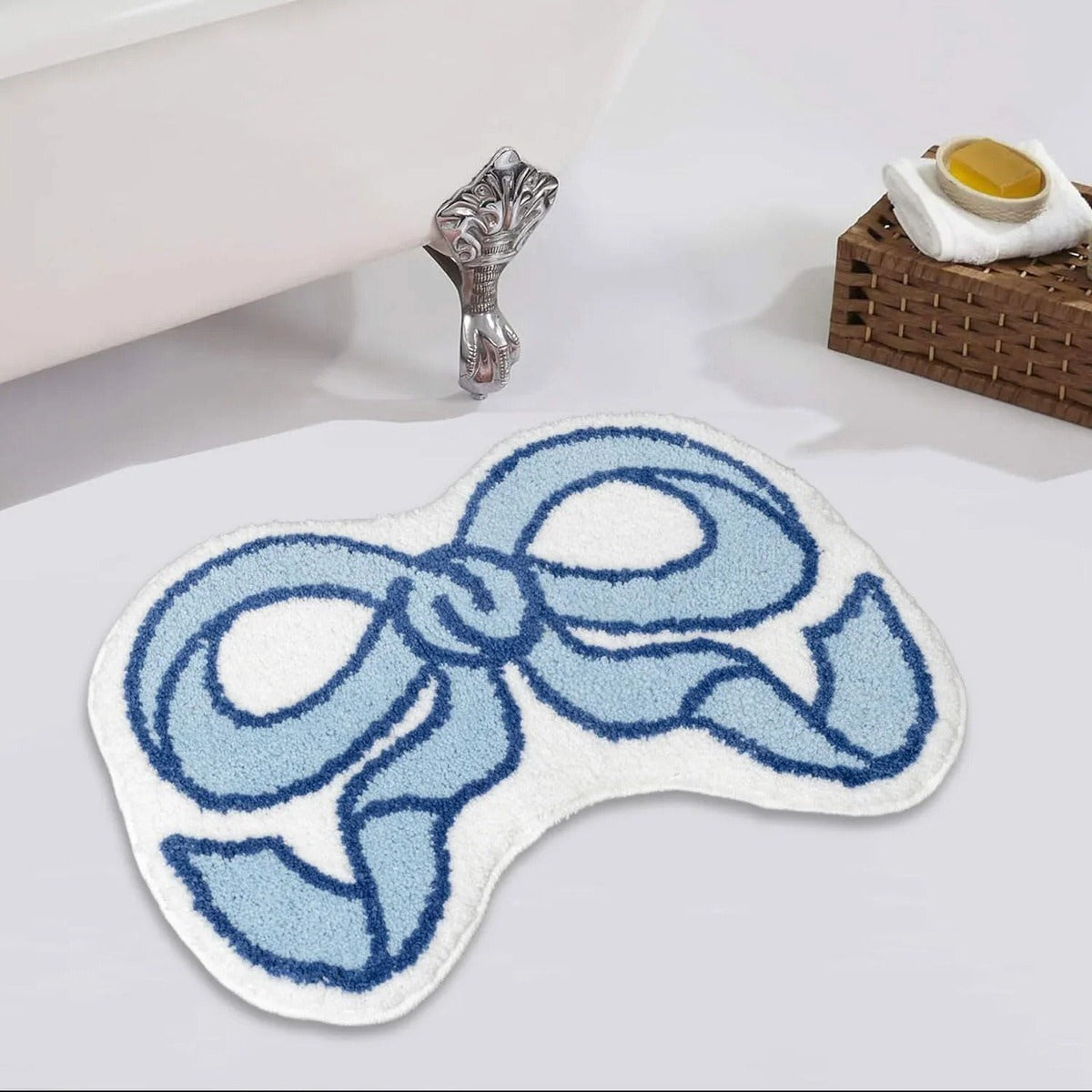 Bow Shaped Rug — Soft Accent Rug for Bedroom Layering — Lifestyle 3