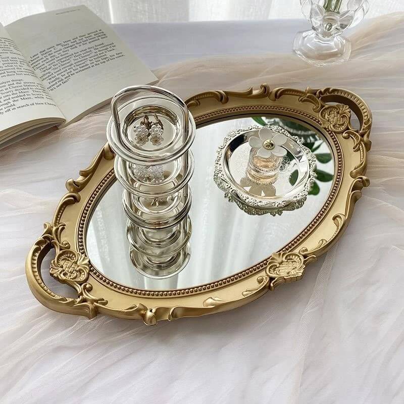 Vintage Mirrored Oval Tray — Considered Home Styling — Lifestyle 1