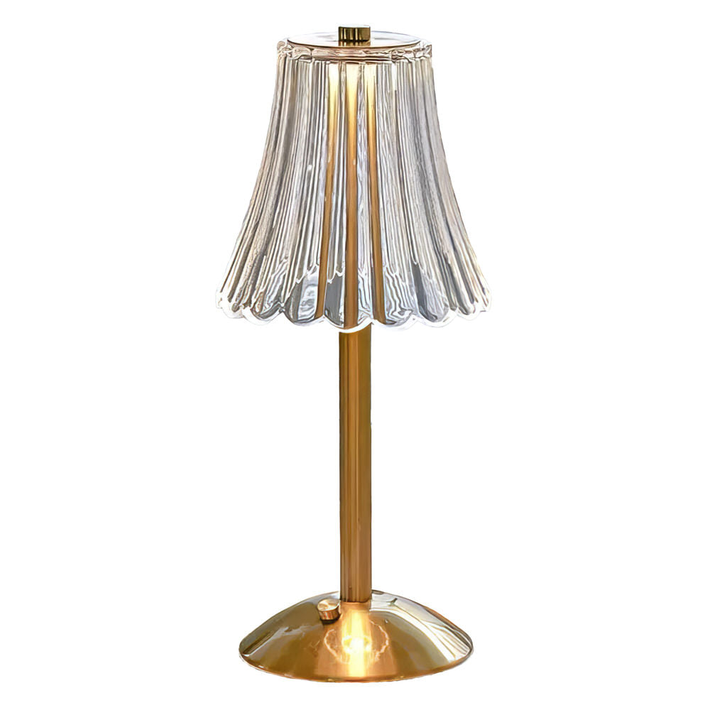 Brass Mini Table Lamp — Warm LED Mood Lighting for Bedside — Front view