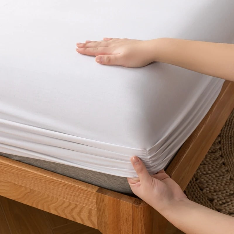 Cotton Fitted Sheet — Solid-Tone Basics for Layered Beds — Lifestyle 5