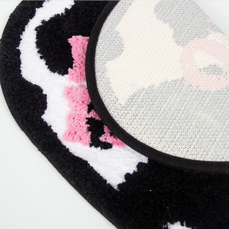 Cow Print Heart Shaped Accent Rug — Soft Accent Rug for Bedroom Layering — Lifestyle 3