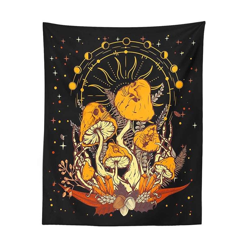 Crazy Halloween Mushrooms Tapestry — Considered Home Styling — Front view