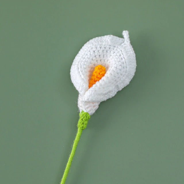 Crochet Calla Lily Flowers — Soft Plush Companion for Desk and Bedroom — Lifestyle 1