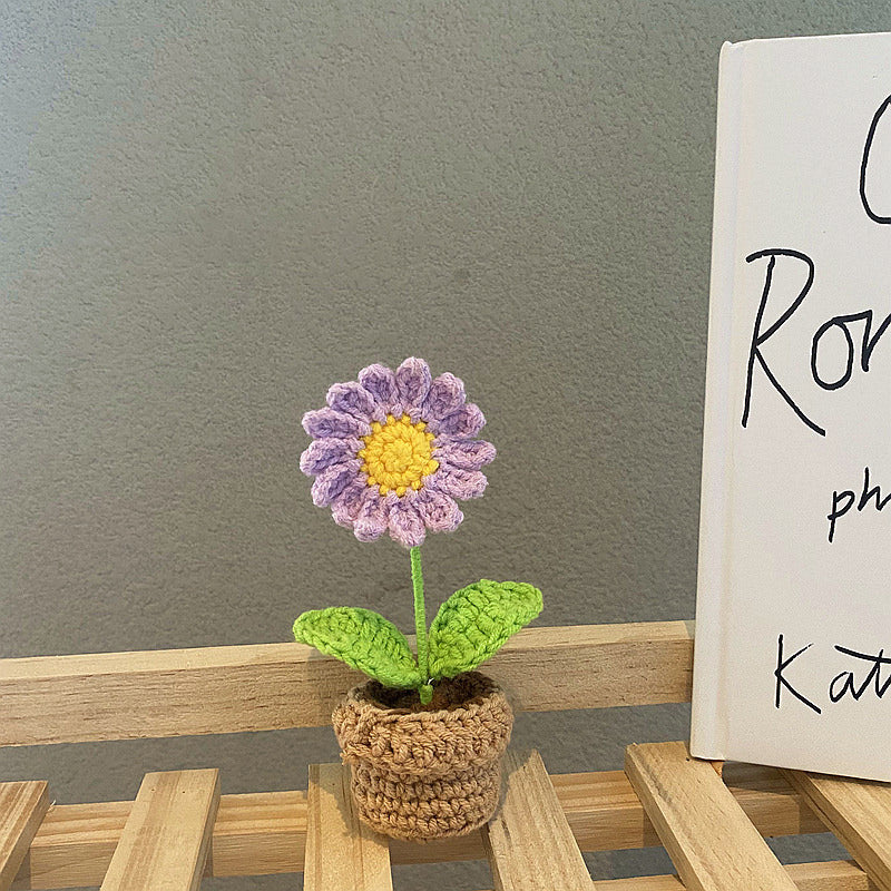 Crochet Potted Mini Flowers — Soft Plush Companion for Desk and Bedroom — Lifestyle 4