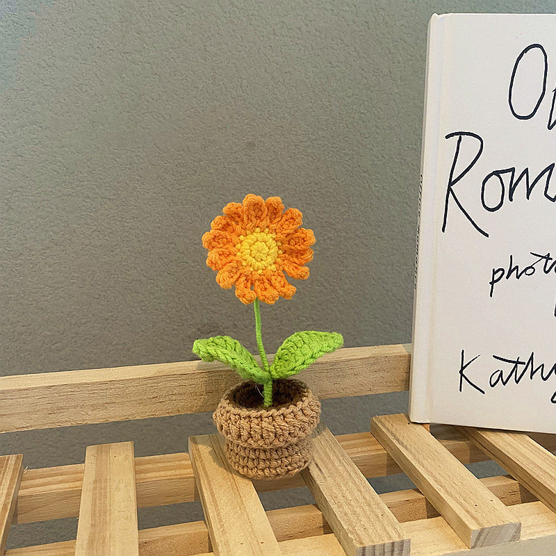 Crochet Potted Mini Flowers — Soft Plush Companion for Desk and Bedroom — Lifestyle 3