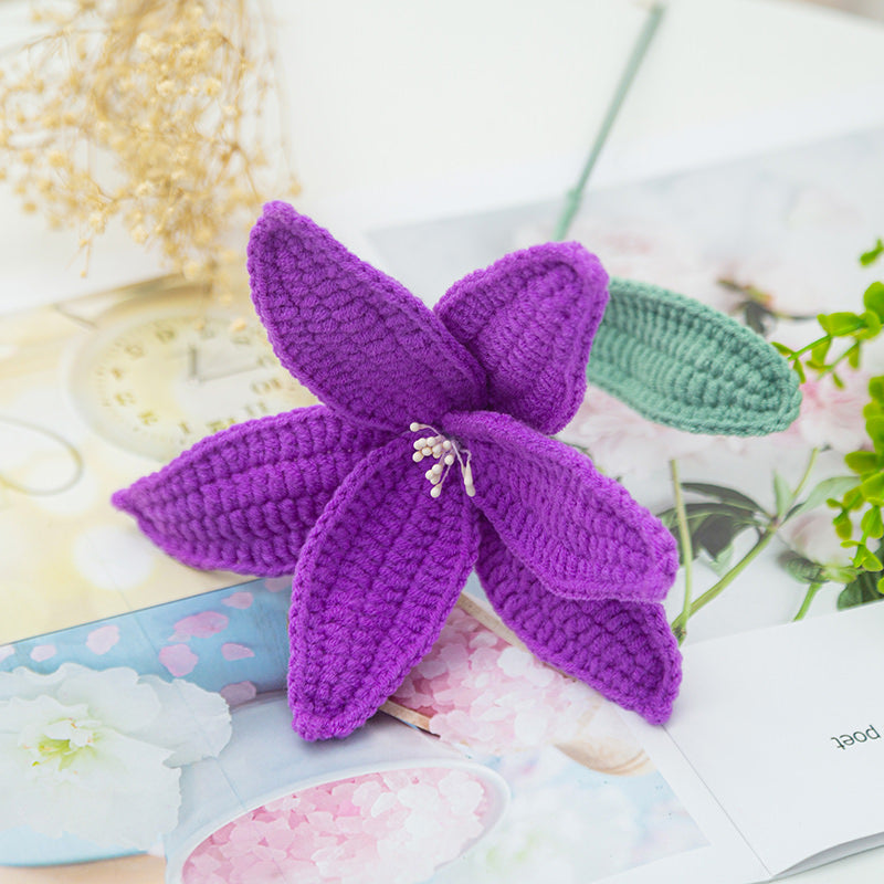 Crochet Lily Flowers — Soft Plush Companion for Desk and Bedroom — Lifestyle 6