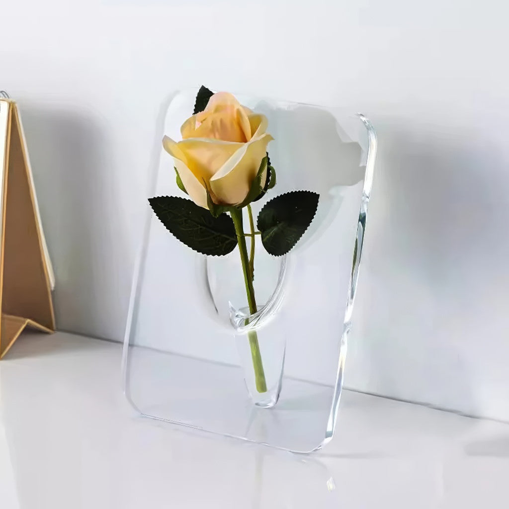 Curved Wormhole Acrylic Flower Vase — Decorative Vase for Considered Styling — Lifestyle 2