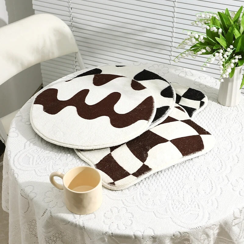Curvy Checker Mini Tufted Rug — Soft Accent Rug for Bedroom Layering — Lifestyle 4